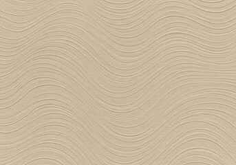 Obraz premium Beige wavy textured surface, close-up, background blur, design element