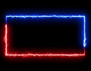 Red Blue Neon Energy Frame.