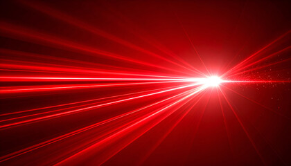 Red Light Rays Burst Background.