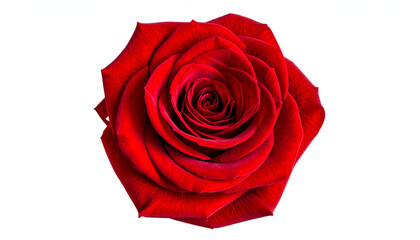 Naklejka premium Red Rose Bloom with White Background.