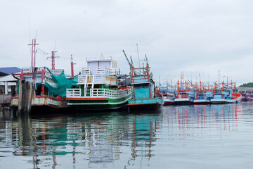 Fishing port in the sea