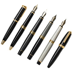 set of pens isolated on white