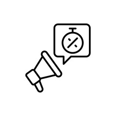 Limited promotion outline icons, minimalist vector illustration ,simple transparent graphic element .Isolated on white background