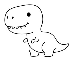 Fototapeta premium Cute Cartoon T-Rex Outline Illustration