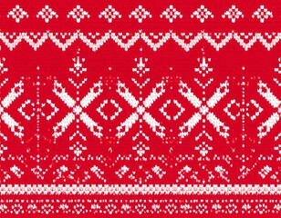 Knitted red and white pattern