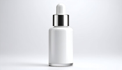 White serum bottle with dropper, and mockup.