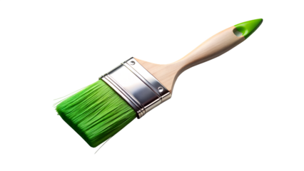brush with green paint
