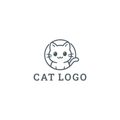 Cat logo vector icon illustration style
