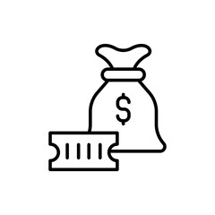 Lottery gift outline icons, minimalist vector illustration ,simple transparent graphic element .Isolated on white background