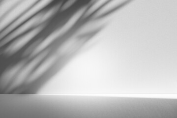 Wall interior background, studio and backdrops show products.with shadow from window color white and grey. background for text insertion and presentation product	