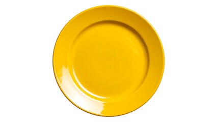 Empty yellow plate against white