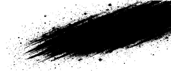 Vector grunge black ink paint brush stroke	