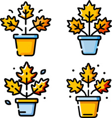maple sapling plant pot icon