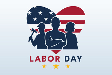 Labor Day Heart Shape American Worker Design