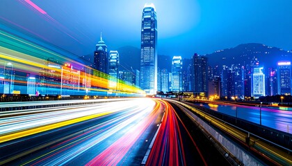 Fototapeta premium City lights blur in motion