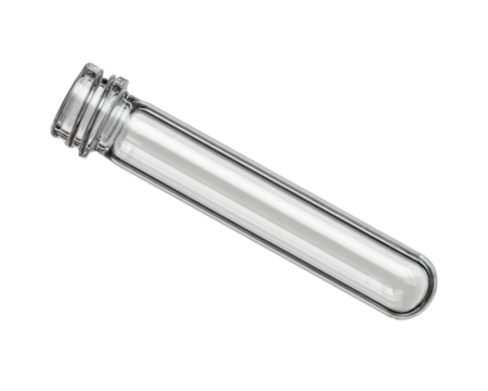 Clear Glass Test Tube with Screw Cap for Laboratory Use and Experiments
