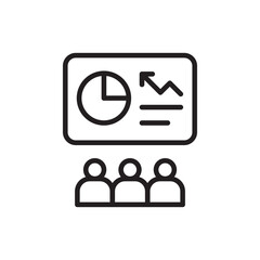 Market analysis outline icons, minimalist vector illustration ,simple transparent graphic element .Isolated on white background