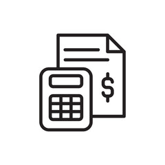 Market calculation outline icons, minimalist vector illustration ,simple transparent graphic element .Isolated on white background