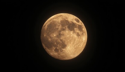 Fototapeta premium Full Moon Night Sky, Celestial Body, Space, Background, Astronomy, Wallpaper