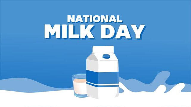 National Milk Day with fresh milk - Powered by Adobe