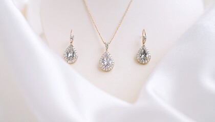 Elegant teardrop-shaped jewelry set