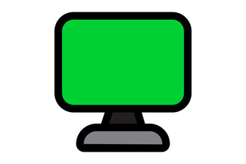 lcd monitor isolated on white