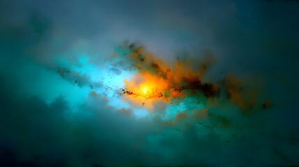 Fototapeta premium Vivid, abstract cloudscape with warm hues.