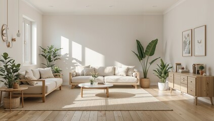 Fototapeta premium Modern Serenity: A Minimalist Living Space