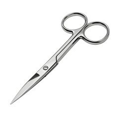 Obraz premium Curved medical scissors isolated on transparent background