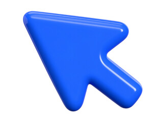 Floating 3D Mouse Arrow with Click Effect in Cartoon Plastic Style, isolated on transparent background PNG