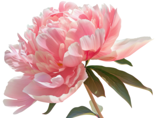 Delicate pink peony in bloom
