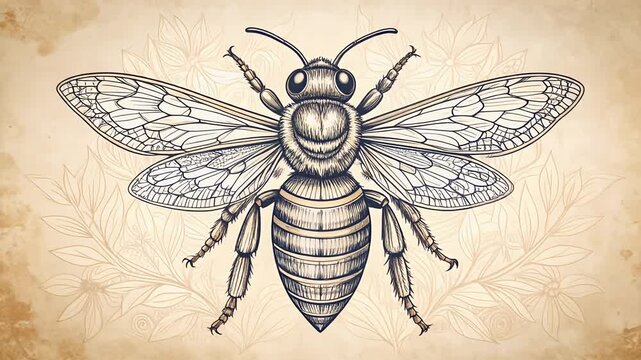 Detailed bee illustration
