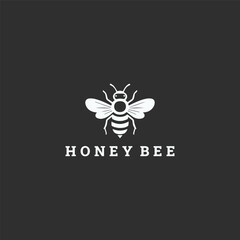 Honey bee logo vector icon illustration style