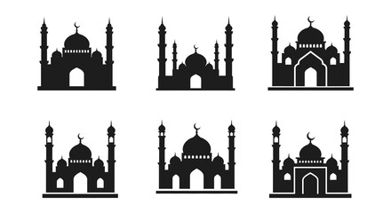 Six Silhouette Mosques illustration