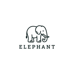 Obraz premium Elephant logo vector icon illustration style