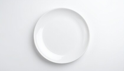 White ceramic plate mockup isolated on white background for branding, dining, and product presentation