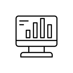 Market chart outline icons, minimalist vector illustration ,simple transparent graphic element .Isolated on white background