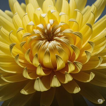 close up of yellow paper chrysanthemum with soft shadows