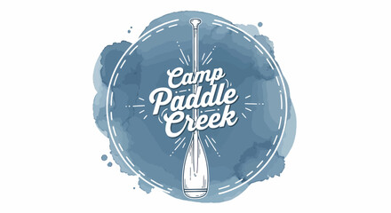 Hand drawn pickleball paddle camp logo design, rustic round badge with text for outdoor events, retreats, and community gatherings                                                                      