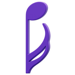 3D Purple Music Note Icon