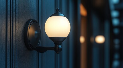 Dark wall sconce with warm light