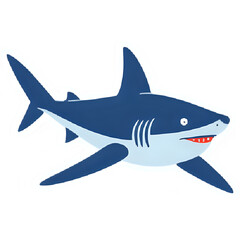 shark cartoon isolated on white