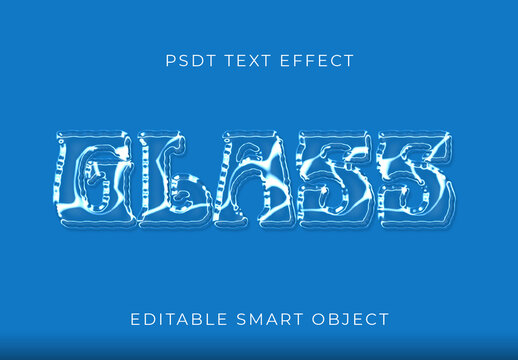 Blue And White Glass Melted Font Liquid Glossy Text Effect