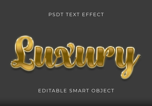 Gold Luxury Chrome Cursive Font Elegant Glossy Script Text Effect