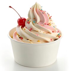 vector realistic soft serve frozen yogurt