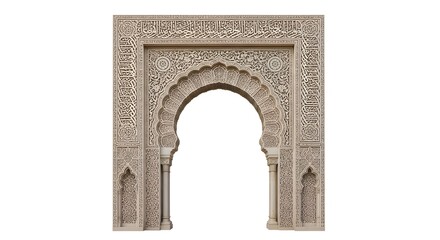 Ornate Moorish Archway Isolated on White