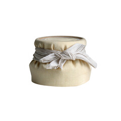 Creamy Yogurt in Rustic Fabric-Wrapped Jar