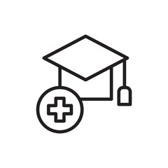 Medical education outline icons, minimalist vector illustration ,simple transparent graphic element .Isolated on white background