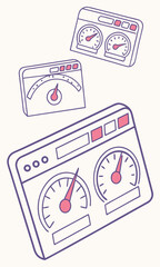 Fototapeta premium Digital speedometer illustration