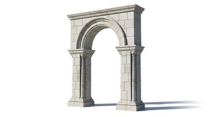 Obraz premium Stone Archway Portal Isolated on White